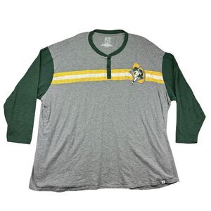 Green Bay Packers Shirt Men's 6XLB Gray Retro Long Sleeve 100 Years Of Lambeau